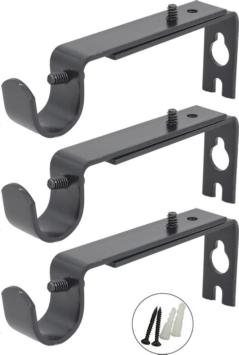 extendable gun metal curtain rod brackets|AddGrace Adjustable Curtain Rod Bracket, Fits up to .